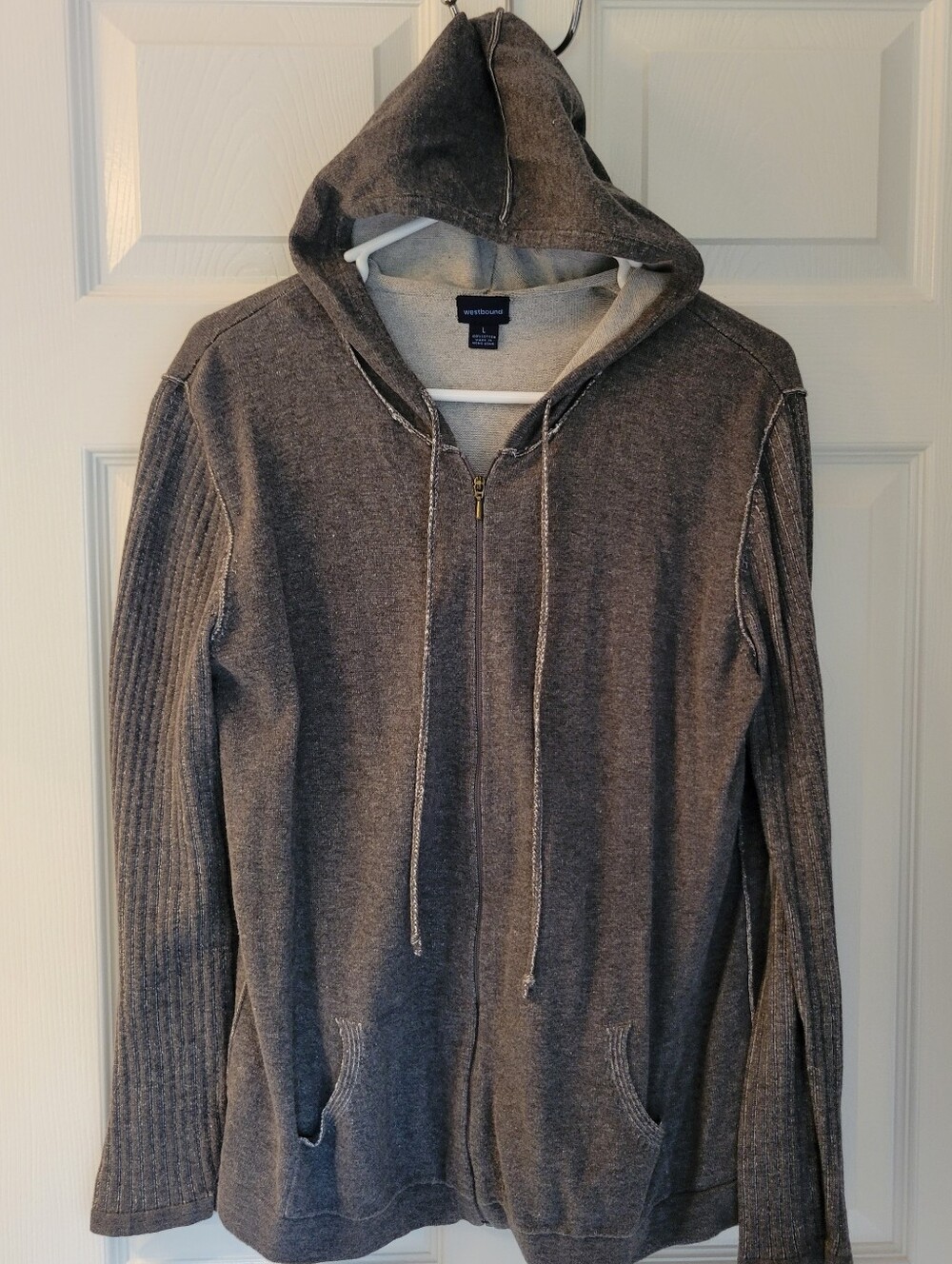 Westbound Cotton ZIP Hoodie in Gray - Large